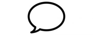 An empty speech bubble.